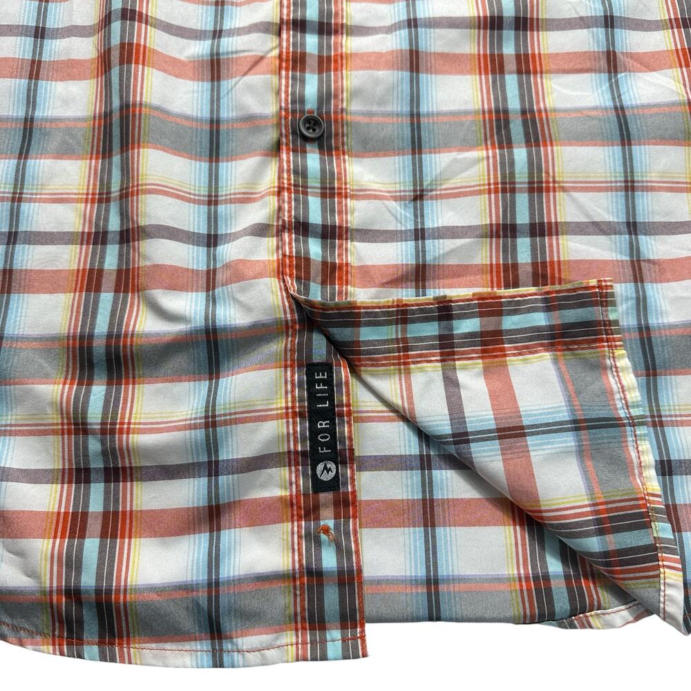 Marmot Short‎ Sleeve Orange Plaid Button Down Mens Shirt Size Large Outdoors - Picture 8 of 14
